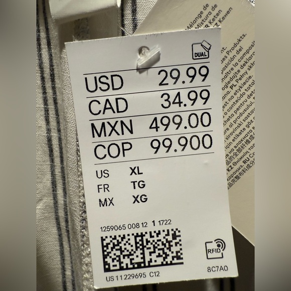 NWT H&M linen blend pants size XL - Picture 6 of 8